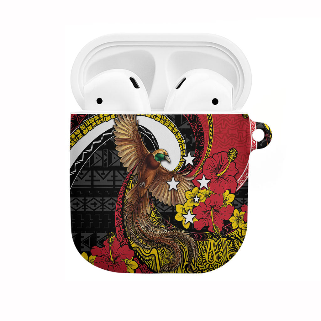Papua New Guinea Language Week AirPods Case Bird Of Paradise Tribal Floral Pattern