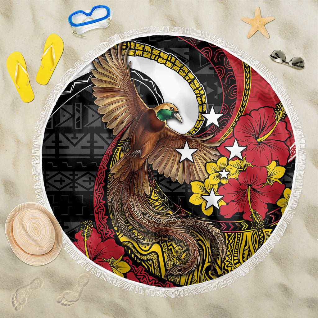 Papua New Guinea Language Week Beach Blanket Bird Of Paradise Tribal Floral Pattern