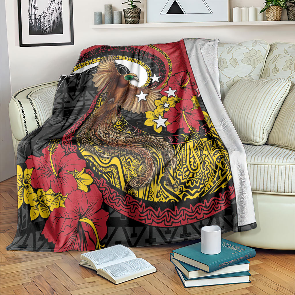 Papua New Guinea Language Week Blanket Bird Of Paradise Tribal Floral Pattern