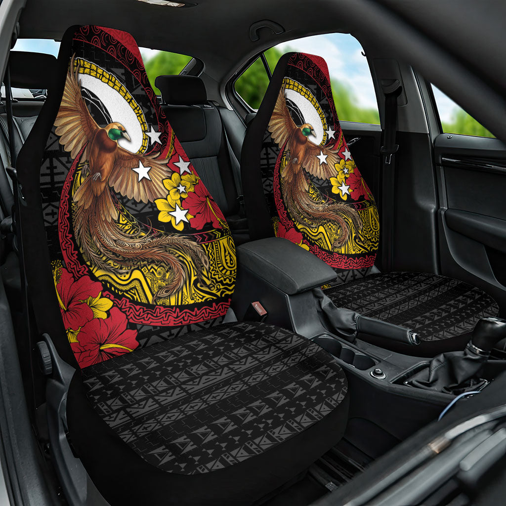 Papua New Guinea Language Week Car Seat Cover Bird Of Paradise Tribal Floral Pattern