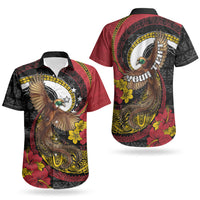 Personalised Papua New Guinea Language Week Couples Matching Puletasi and Hawaiian Shirt Bird Of Paradise Tribal Floral Pattern DT05 - Polynesian Pride