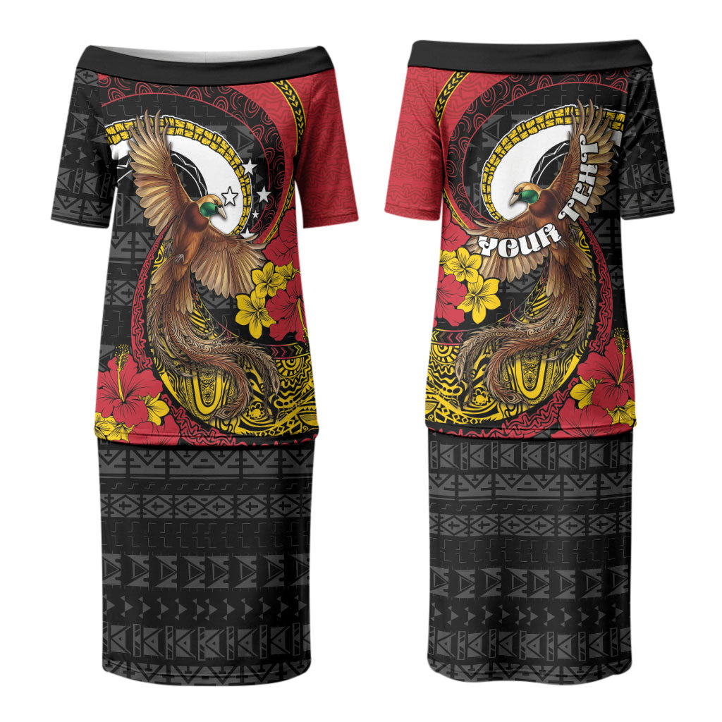 Personalised Papua New Guinea Language Week Couples Matching Puletasi and Hawaiian Shirt Bird Of Paradise Tribal Floral Pattern DT05 - Polynesian Pride