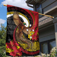 Papua New Guinea Language Week Garden Flag Bird Of Paradise Tribal Floral Pattern DT05 - Polynesian Pride