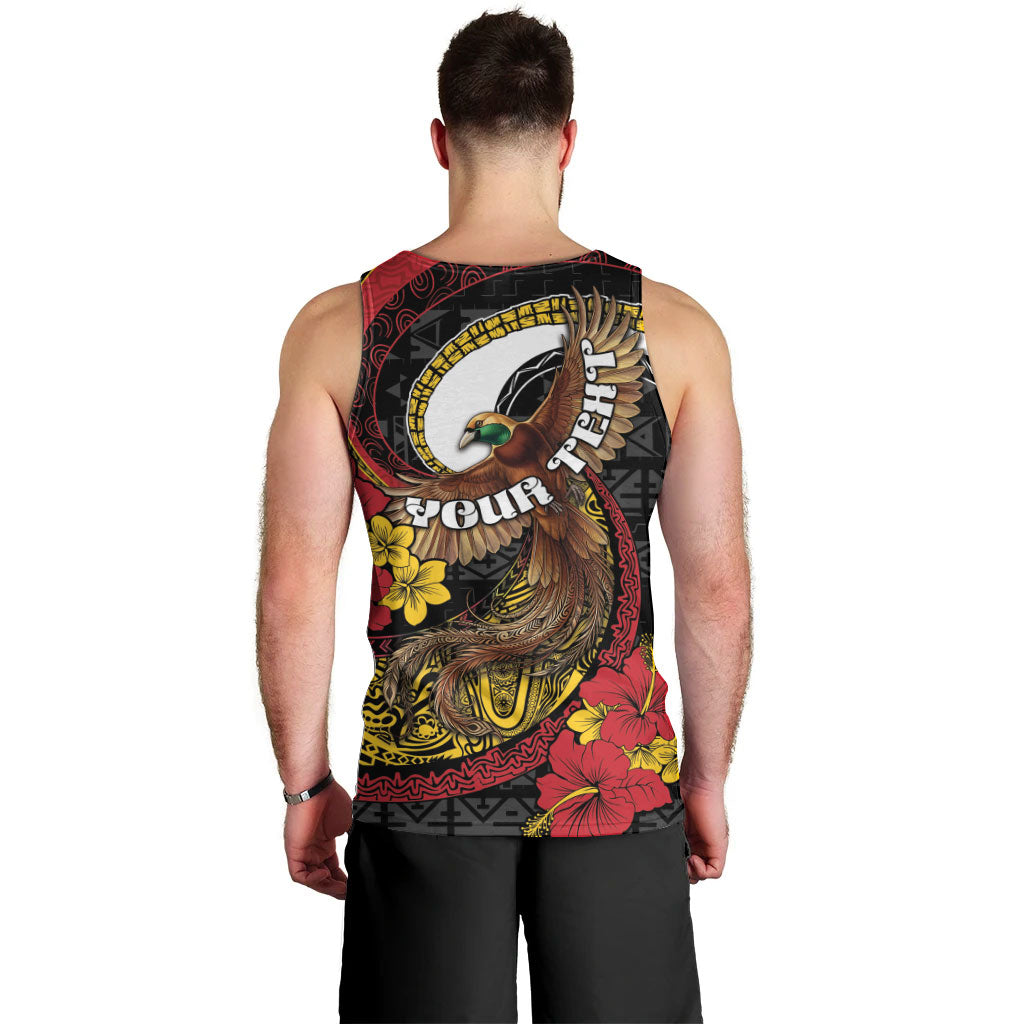 Personalised Papua New Guinea Language Week Men Tank Top Bird Of Paradise Tribal Floral Pattern DT05 - Polynesian Pride