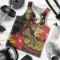 Personalised Papua New Guinea Language Week Men Tank Top Bird Of Paradise Tribal Floral Pattern DT05 - Polynesian Pride