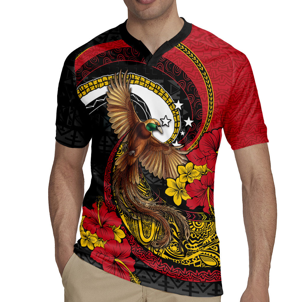 Personalised Papua New Guinea Language Week Rugby Jersey Bird Of Paradise Tribal Floral Pattern DT05 - Polynesian Pride