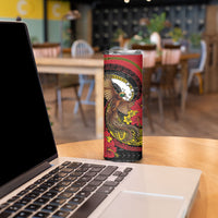 Personalised Papua New Guinea Language Week Skinny Tumbler Bird Of Paradise Tribal Floral Pattern DT05 - Polynesian Pride