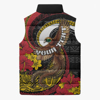 Personalised Papua New Guinea Language Week Sleeveless Puffer Jacket Bird Of Paradise Tribal Floral Pattern DT05 - Polynesian Pride