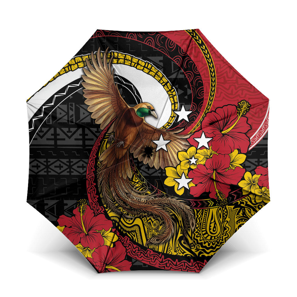 Papua New Guinea Language Week Umbrella Bird Of Paradise Tribal Floral Pattern