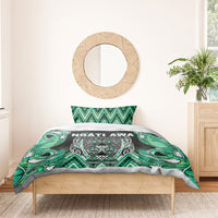 Aotearoa Ngati Awa Bedding Set Maori Tribal Green Marble Paua Shell Pattern DT05 - Polynesian Pride