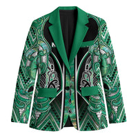 Aotearoa Ngati Awa Blazer Maori Tribal Green Marble Paua Shell Pattern DT05 Unisex Green - Polynesian Pride