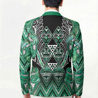 Aotearoa Ngati Awa Blazer Maori Tribal Green Marble Paua Shell Pattern DT05 - Polynesian Pride