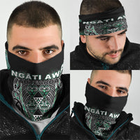 Aotearoa Ngati Awa Neck Gaiter Maori Tribal Green Marble Paua Shell Pattern DT05 - Polynesian Pride