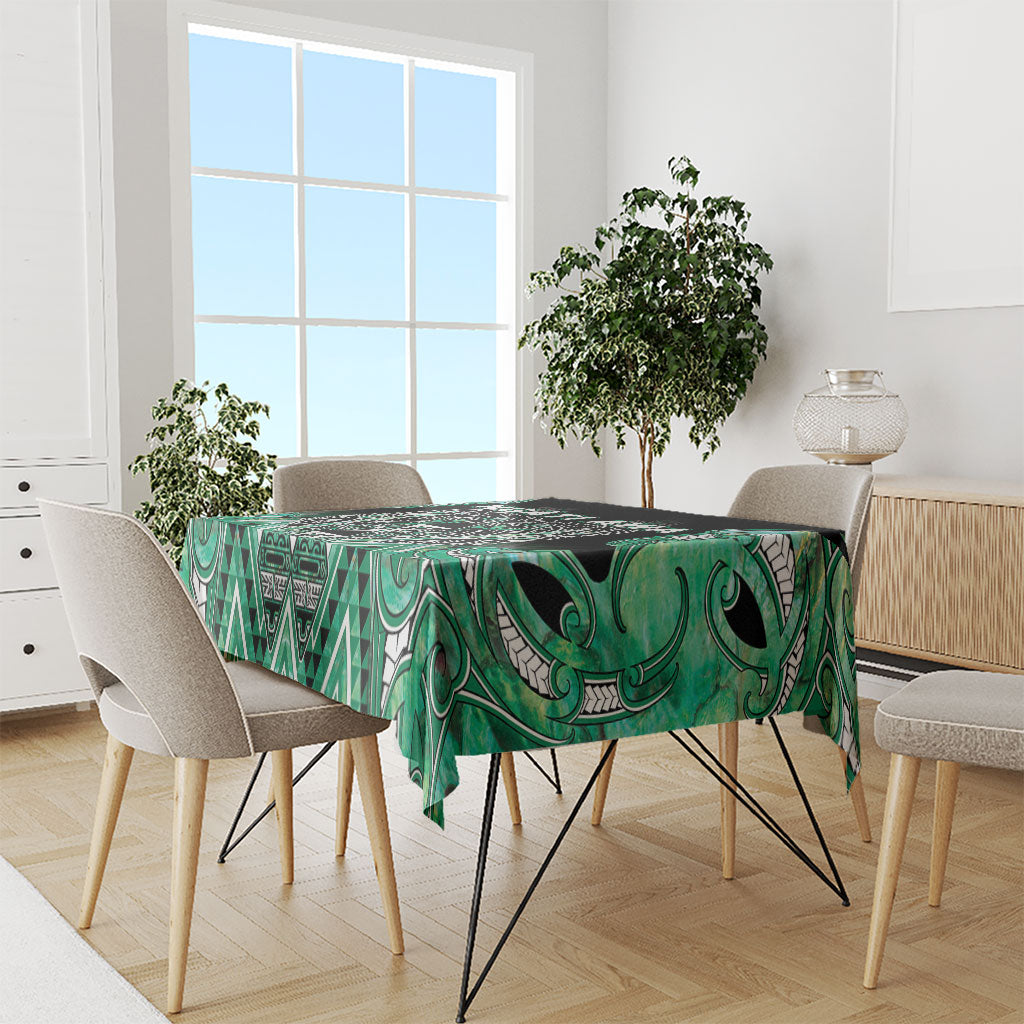Aotearoa Ngati Awa Tablecloth Maori Tribal Green Marble Paua Shell Pattern DT05 - Polynesian Pride