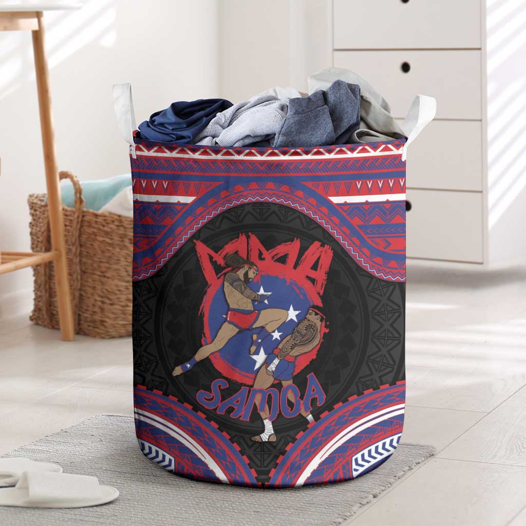Samoa Mixed Martial Arts Laundry Basket Flying Knee Of Samoan - Polynesian Pride