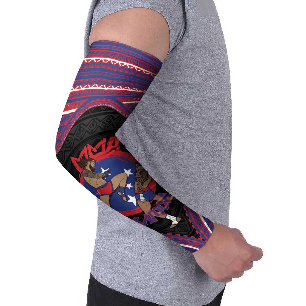 Personalised Samoa Mixed Martial Arts Arm Sleeves Flying Knee Of Samoan - Polynesian Pride