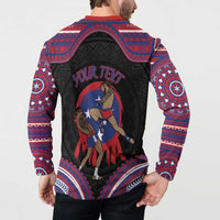 Personalised Samoa Mixed Martial Arts Button Sweatshirt Flying Knee Of Samoan - Polynesian Pride