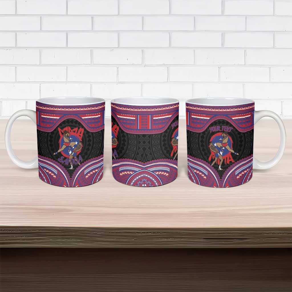 Personalised Samoa Mixed Martial Arts Ceramic Mug Flying Knee Of Samoan - Polynesian Pride