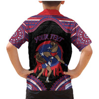 Personalised Samoa Mixed Martial Arts Family Matching Mermaid Dress and Hawaiian Shirt Flying Knee Of Samoan DT05 - Polynesian Pride