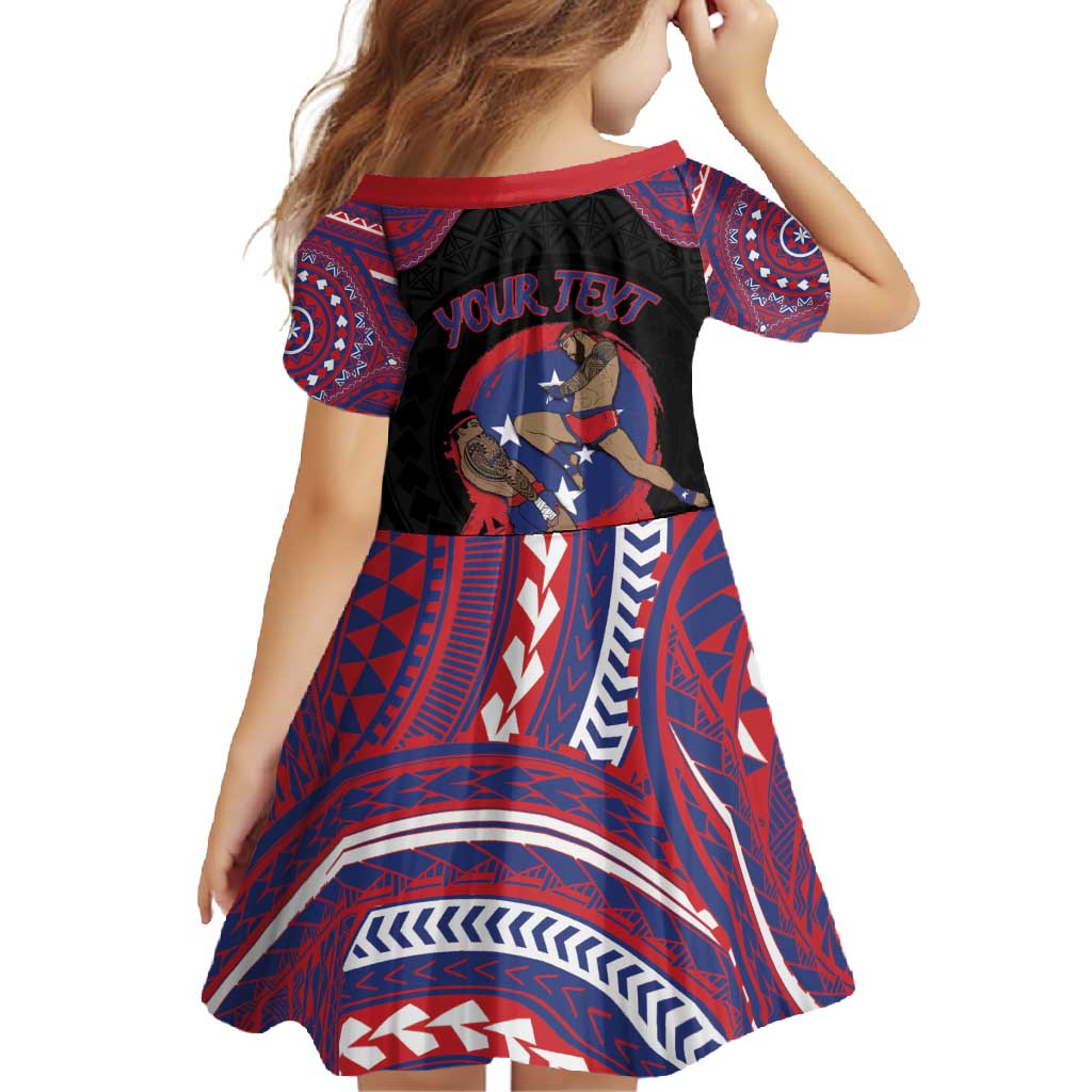 Personalised Samoa Mixed Martial Arts Family Matching Off Shoulder Maxi Dress and Hawaiian Shirt Flying Knee Of Samoan DT05 - Polynesian Pride