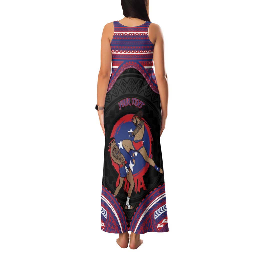 Personalised Samoa Mixed Martial Arts Family Matching Tank Maxi Dress and Hawaiian Shirt Flying Knee Of Samoan DT05 - Polynesian Pride