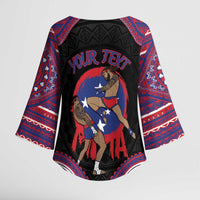 Personalised Samoa Mixed Martial Arts Kimono Sleeve Blouse Flying Knee Of Samoan - Polynesian Pride