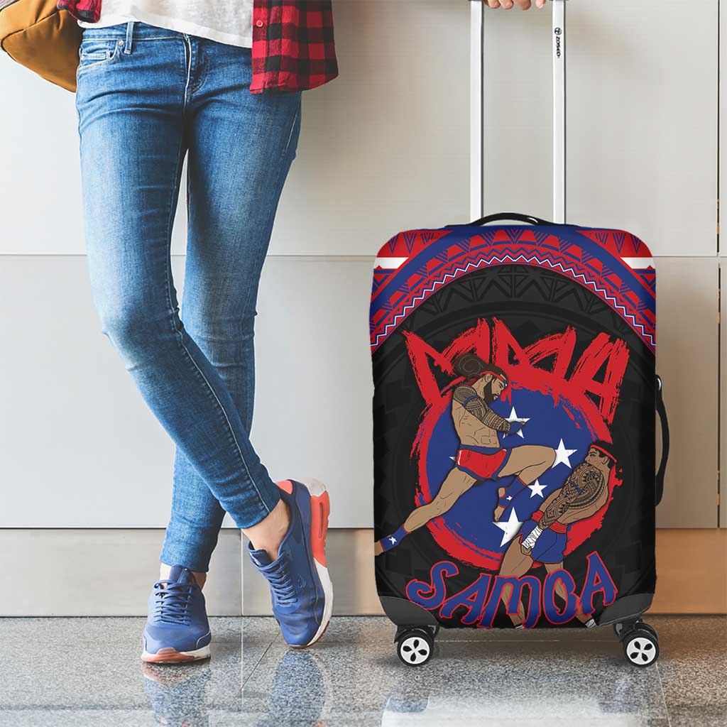 Samoa Mixed Martial Arts Luggage Cover Flying Knee Of Samoan - Polynesian Pride