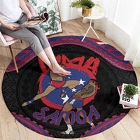 Samoa Mixed Martial Arts Round Carpet Flying Knee Of Samoan - Polynesian Pride
