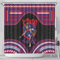 Samoa Mixed Martial Arts Shower Curtain Flying Knee Of Samoan - Polynesian Pride