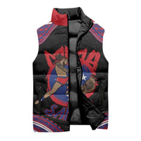 Personalised Samoa Mixed Martial Arts Sleeveless Puffer Jacket Flying Knee Of Samoan - Polynesian Pride