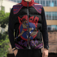 Personalised Samoa Mixed Martial Arts Sleeveless Puffer Jacket Flying Knee Of Samoan - Polynesian Pride