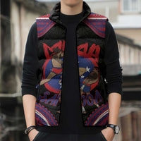 Personalised Samoa Mixed Martial Arts Sleeveless Puffer Jacket Flying Knee Of Samoan - Polynesian Pride