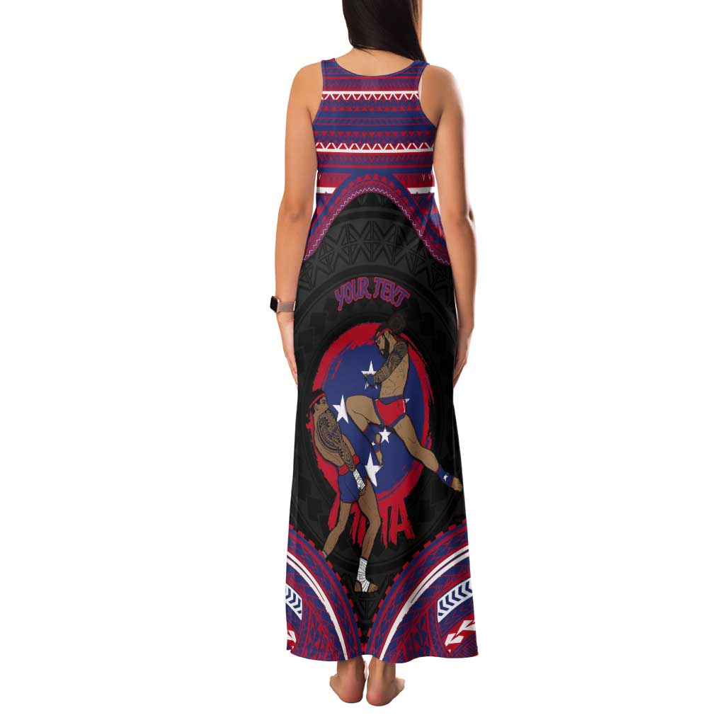 Personalised Samoa Mixed Martial Arts Tank Maxi Dress Flying Knee Of Samoan - Polynesian Pride