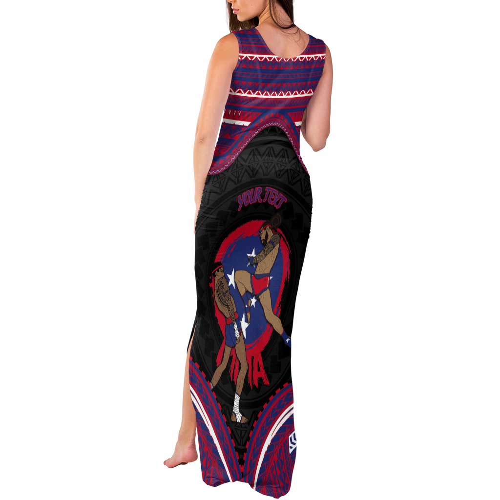 Personalised Samoa Mixed Martial Arts Tank Maxi Dress Flying Knee Of Samoan - Polynesian Pride