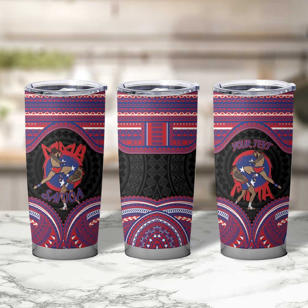 Personalised Samoa Mixed Martial Arts Tumbler Cup Flying Knee Of Samoan - Polynesian Pride
