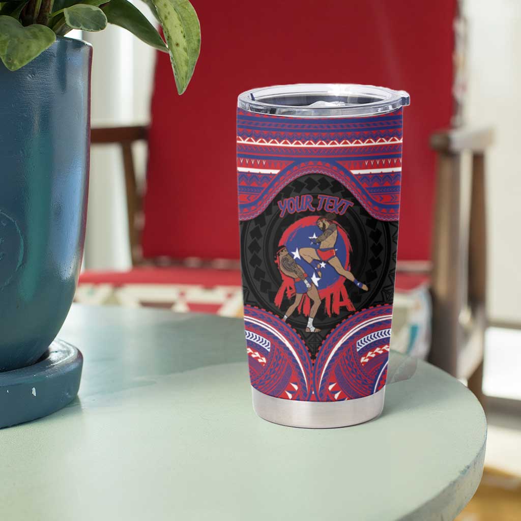 Personalised Samoa Mixed Martial Arts Tumbler Cup Flying Knee Of Samoan - Polynesian Pride