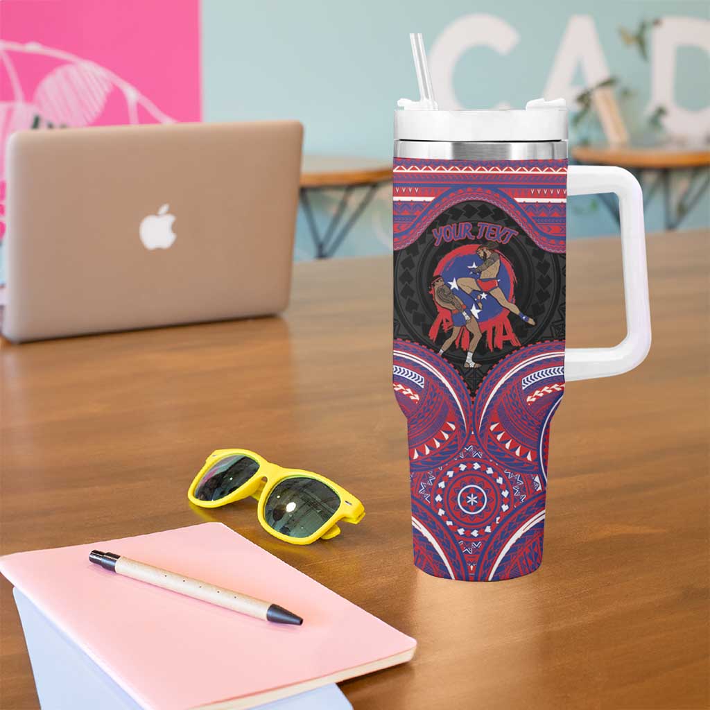 Personalised Samoa Mixed Martial Arts Tumbler With Handle Flying Knee Of Samoan - Polynesian Pride