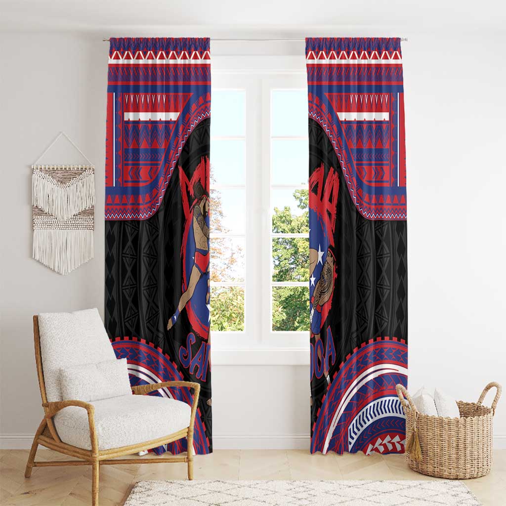 Samoa Mixed Martial Arts Window Curtain Flying Knee Of Samoan - Polynesian Pride