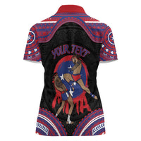 Personalised Samoa Mixed Martial Arts Women Polo Shirt Flying Knee Of Samoan - Polynesian Pride
