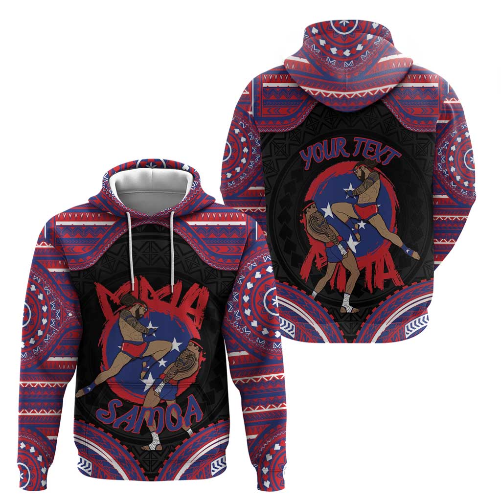 Personalised Samoa Mixed Martial Arts Zip Hoodie Flying Knee Of Samoan - Polynesian Pride