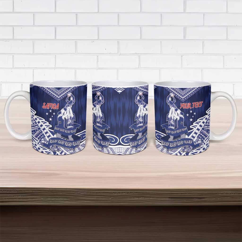 Personalised Samoa Rugby Ceramic Mug Pacific Warrior Glory - Polynesian Pride