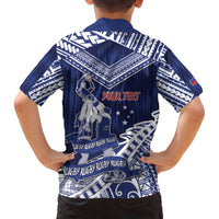 Personalised Samoa Rugby Family Matching Off The Shoulder Long Sleeve Dress and Hawaiian Shirt Pacific Warrior Glory - Polynesian Pride