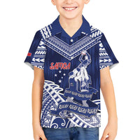 Personalised Samoa Rugby Family Matching Off Shoulder Maxi Dress and Hawaiian Shirt Pacific Warrior Glory - Polynesian Pride