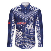 Personalised Samoa Rugby Family Matching Off Shoulder Short Dress and Hawaiian Shirt Pacific Warrior Glory - Polynesian Pride