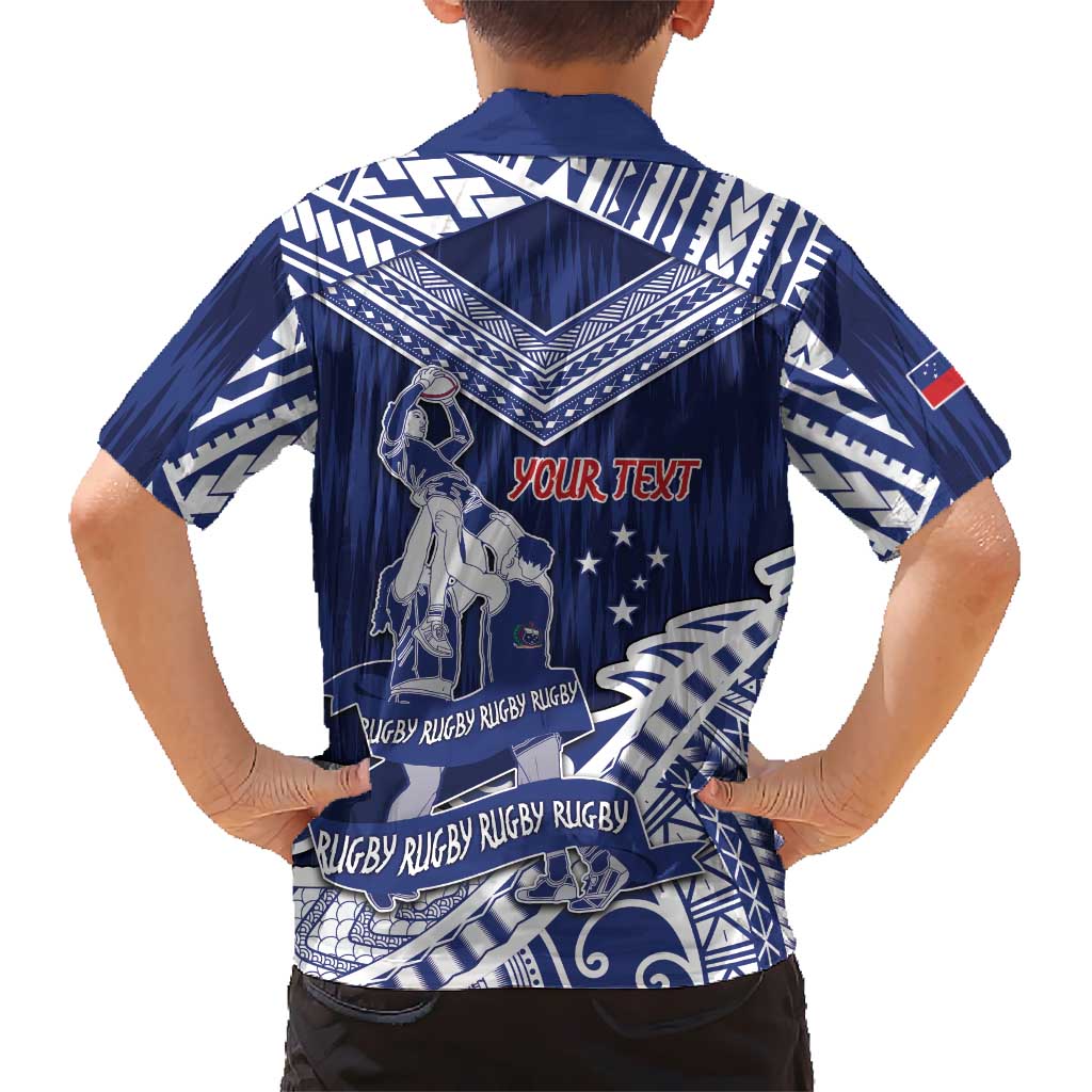Personalised Samoa Rugby Kid Hawaiian Shirt Pacific Warrior Glory - Polynesian Pride