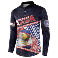 Personalized American Samoa Button Sweatshirt Bald Eagle With Polynesian Pattern DT05 - Polynesian Pride
