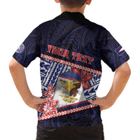 Personalized American Samoa Family Matching Off Shoulder Maxi Dress and Hawaiian Shirt Bald Eagle With Polynesian Pattern - Polynesian Pride