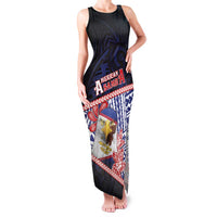 Personalized American Samoa Family Matching Tank Maxi Dress and Hawaiian Shirt Bald Eagle With Polynesian Pattern - Polynesian Pride