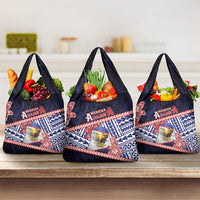 American Samoa Grocery Bag Bald Eagle With Polynesian Pattern - Polynesian Pride