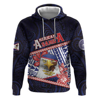 Personalized American Samoa Hoodie Bald Eagle With Polynesian Pattern - Polynesian Pride
